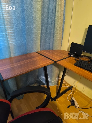 Бюро и кожен стол, снимка 2 - Бюра - 54014080