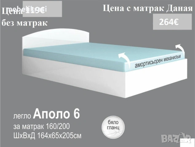 Модулна система Аполо в Бяло Гланц!, снимка 7 - Спални и легла - 22378299