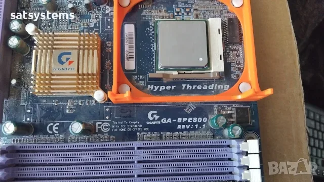 Дънна платка Gigabyte GA-8PE800 REV1.1 Socket 478 CPU+FAN+RAM, снимка 5 - Дънни платки - 55481076