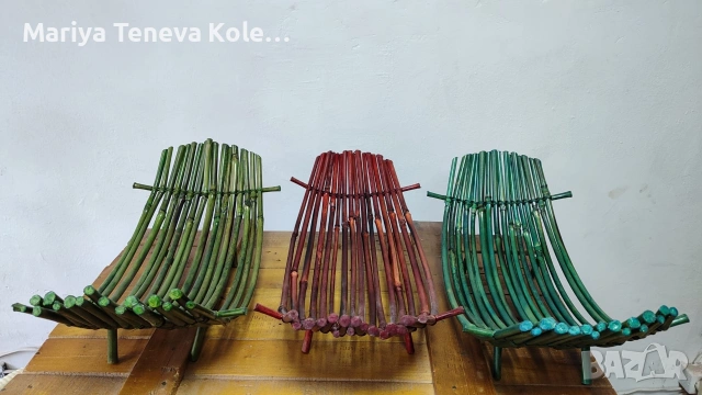 Панери от ратан, бананови листа и бамбук. , снимка 2 - Декорация за дома - 54345985