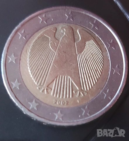 2 евро 2002 г. - Германия, със знак "F", снимка 2 - Нумизматика и бонистика - 54313350