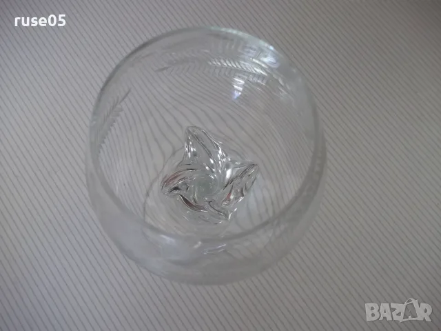 Чаша стъклена гравирана с високо столче, снимка 9 - Чаши - 55326734