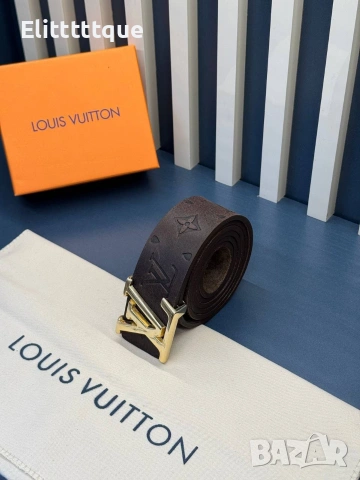 колани от естествена кожа в кутия Louis Vuitton 4см, снимка 7 - Колани - 54834915