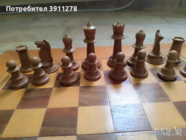 Ретро дървен шах и табла 2 в 1, снимка 4 - Шах и табла - 55575578