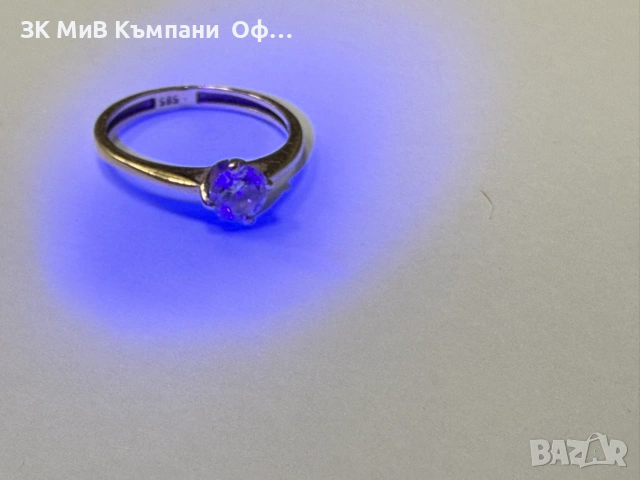 Златен дамски пръстен с камък - 1.56гр. - 14к., снимка 3 - Пръстени - 55084340