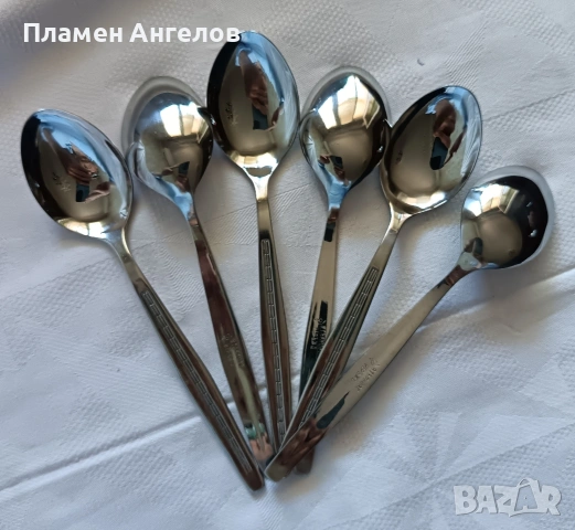 Комплект от 6 броя лъжици "Сърп и чук" Велико Търново-Нови. , снимка 6 - Прибори за хранене, готвене и сервиране - 54706155