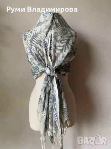 Шал с лен и памук/ различни видове, снимка 9 - Шалове - 54245139