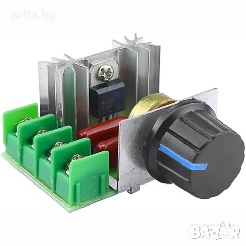 Регулатор на напрежение 220V 2000W | Димер за обороти на електромотор, вентилатор и осветление 10014