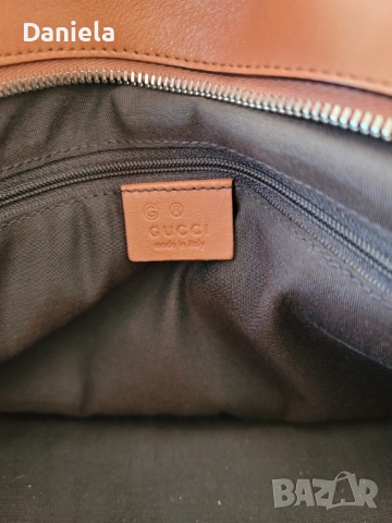 Оригинална дамска кожена чанта Gucci Bamboo Guccissima със сертификат, снимка 5 - Чанти - 54793442
