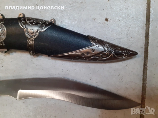 Красиво кукри,кама,кинжал,нож,с много детайли,незаточено, снимка 5 - Антикварни и старинни предмети - 54753251