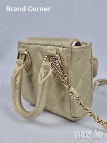 Нова дамска чанта Steve Madden в златисто | Мини модел с верижка, снимка 3 - Чанти - 54406085