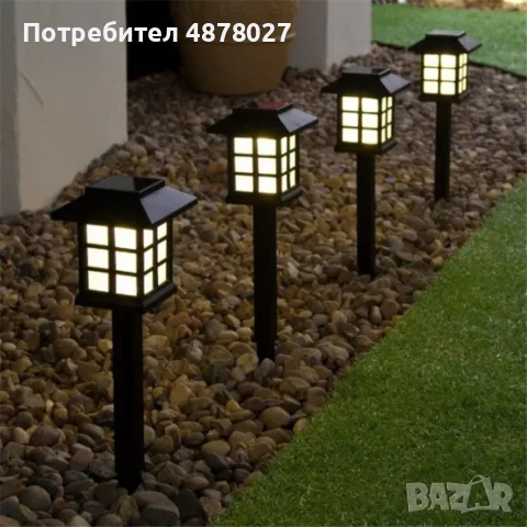 Комплект от 6 броя соларни LED лампи за двор и градина / Височина на соларната LED лампа: 27 см.; Ра