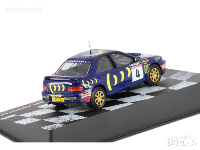 Subaru Impreza 555 n.4 Colin McRae/Derek Ringer RAC Rally 1995 - мащаб 1:43 на DeAgostini PVC кейс, снимка 2 - Колекции - 54700749
