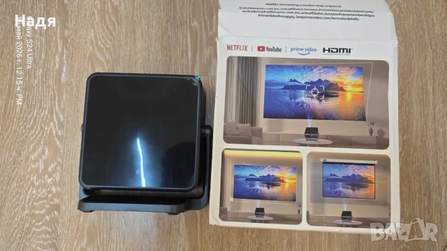 Интелигентен видео проектор C6, нов, 5G WiFi, снимка 2 - Плейъри, домашно кино, прожектори - 54666721