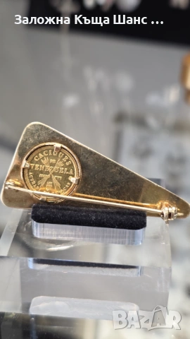 Златна винтидж брошка (игла) , снимка 2 - Други - 54304802