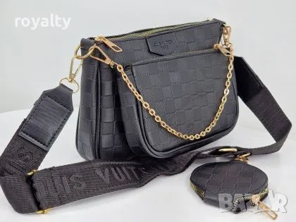 Louis Vuitton Нова Черна Дамска Кожена Чанта с Портмоне Луи Витон , снимка 3 - Чанти - 55302291