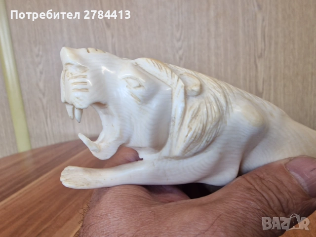 Африканска статуетка от слонова кост 420 гр., снимка 3 - Статуетки - 54701027