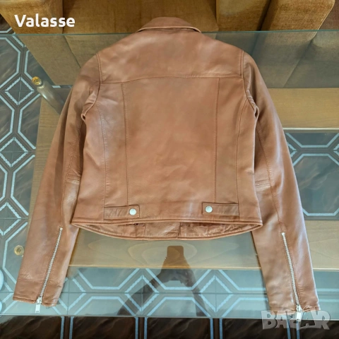 Естествена кожа Esprit байкър яке XS в отлично състояние, снимка 7 - Якета - 54704881