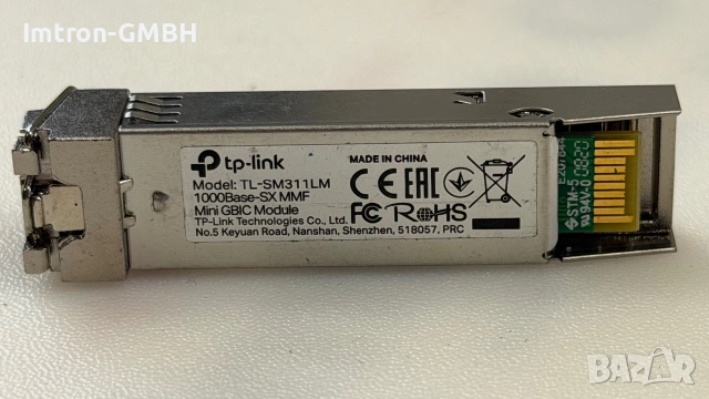 TP-Link Omada TL-SM311LM мрежов трансивърен модул Оптично влакно 1250 Мбит/с mini-GBIC/SFP 850 nm, снимка 2 - Мрежови адаптери - 55086809