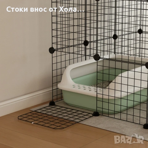 Модулна котешка клетка на 4 нива, 3 платформи за скачане, 5 врати, 1.1м, черна, 105x105x140см, снимка 3 - За котки - 55243375