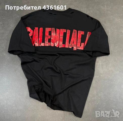 Черна тениска Balenciaga М и ХЛ размер