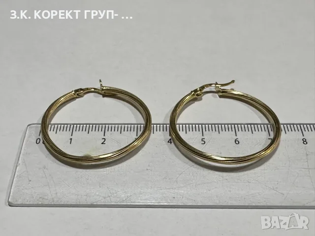 Златни дамски обеци 14К – 2,58 гр., снимка 3 - Обеци - 55545793