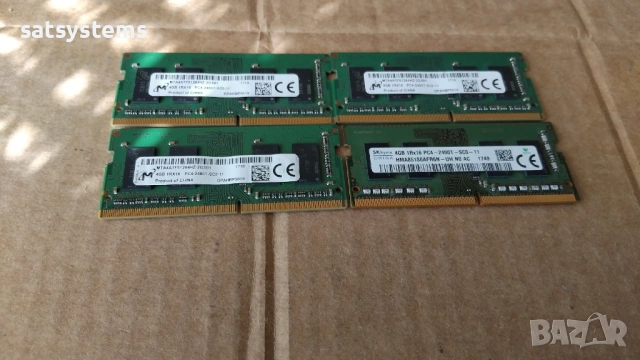 4 броя SO-DIMM Memory Module Micron+SKhynix Kit 4x4GB DDR4 2400MHz( PC4-19200 ) CL11 1.2V, снимка 2 - RAM памет - 54596735