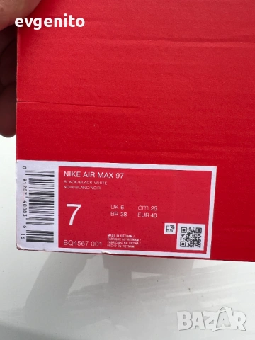 Nike Air Max 97 Triple Black маратонки размер 40, снимка 7 - Маратонки - 54391056