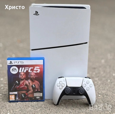 Конзола Sony PlayStation 5 (PS5) Slim, 1 TB SSD, E-Chassis + 2 бр. игри 