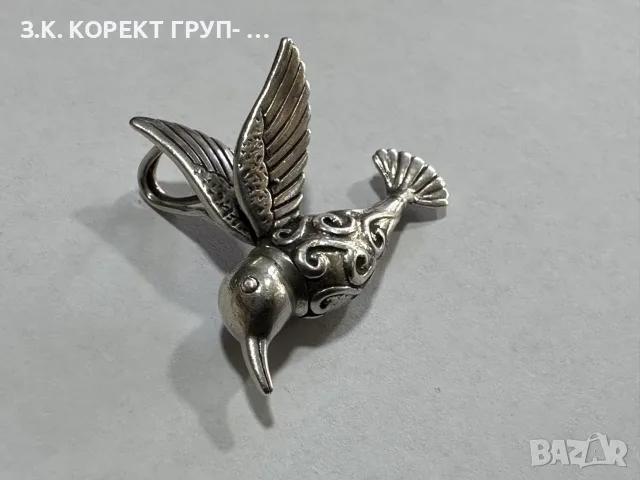 Сребърна висулка 925 – Колибри, снимка 5 - Колиета, медальони, синджири - 55700891