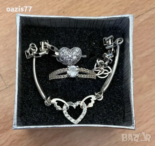 Сребърни - Гривна и 2 пръстена Сребро 925, маркирано. € 10 за брой, снимка 3 - Бижутерийни комплекти - 55448183