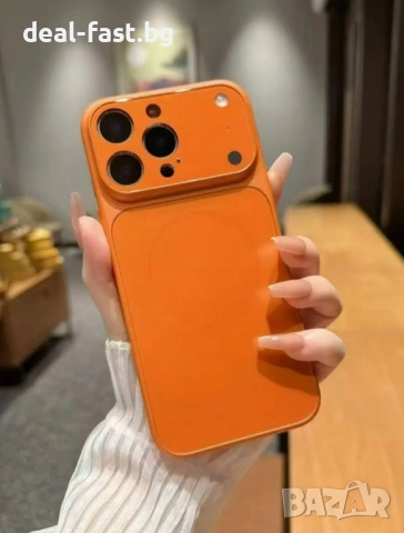 Magsafe кейс твърд гръб и TPU рамка за iPhone 15 Pro / Оранжев // С дизайн на 17 Pro //, снимка 2 - Калъфи, кейсове - 54906921