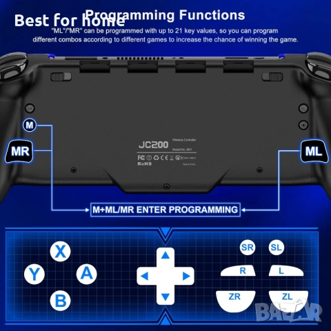 Gammeefy Switch контролер за Nintendo Switch/Switch OLED, снимка 5 - Аксесоари - 54037139