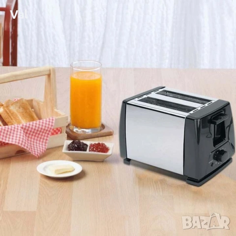 Тостер за хляб, 750W, 2 филийки, 6 степени, Инокс, снимка 4 - Тостери - 54814204