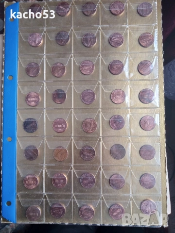 1 цент 1963-2007 г.- 40 броя , САЩ, снимка 2 - Нумизматика и бонистика - 54255223