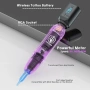 Нов Професионален тату комплект безжична машина 1200mAh писалка мастила игли кожа, снимка 2