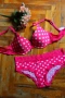 Нов комплект сутиен и бикини в розово с дантела Primark, снимка 1