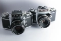 Exakta Varex IIb 2 броя фотоапарати обективи - Zeiss Tessar, Meyer Oreston 50mm, снимка 1