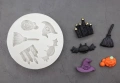 Хелоуин Halloween метла шапка прилеп тиква силиконов молд форма фондан шоколад , снимка 3