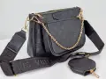 Louis Vuitton Нова Черна Дамска Кожена Чанта с Портмоне Луи Витон , снимка 3