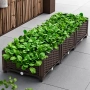 Модулна повдигната леха 120x40x22 см – За зеленчуци, билки и цветя, UV устойчива, кафява, снимка 4