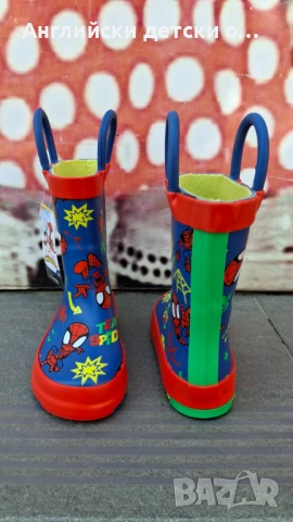 Английски детски гумени ботуши на George,със Spiderman, снимка 8 - Детски боти и ботуши - 54445707