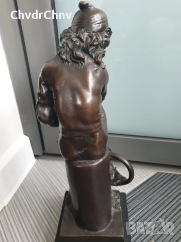 Boverie статуетка 36см-4кг/френска бронзова скулптура/фигура на момче с книга край море, снимка 5 - Статуетки - 54166045