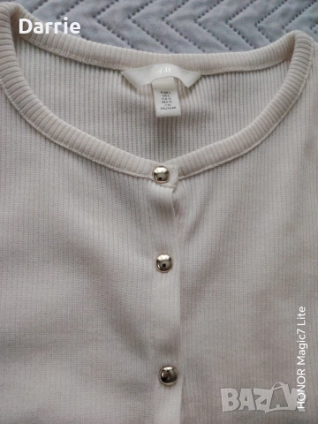 Нова бежова блузка H&M , снимка 2 - Тениски - 55406927