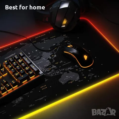 TITANWOLF XXL RGB геймърска подложка за мишка - 800x300 мм - XXXL удължена голяма LED подложка, снимка 7 - Клавиатури и мишки - 55341042