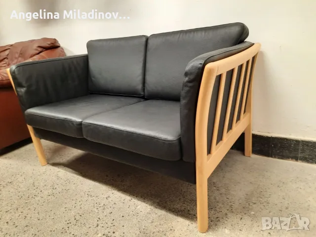 Диван двойка естествена кожа , снимка 2 - Дивани и мека мебел - 55484976