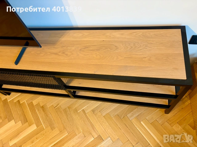Маси за дневна / телевизор от стомана и дъбов масив, снимка 4 - Маси - 55123600