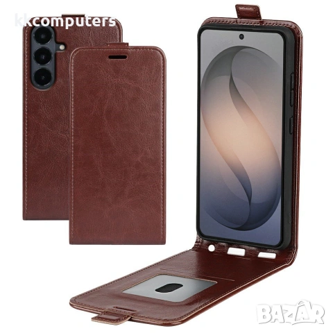 Samsung Galaxy S26 FE Калъф - Вертикален флип, Картодържател, Кожен, 4 цвята, снимка 3 - Калъфи, кейсове - 55036147