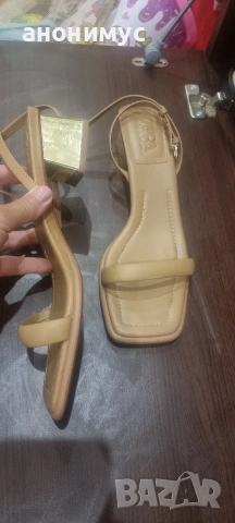 Сандали Zara с интересен ток, снимка 4 - Сандали - 55146355