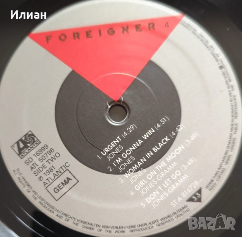 Foreigner ‎– 4, снимка 3 - Грамофонни плочи - 54962225